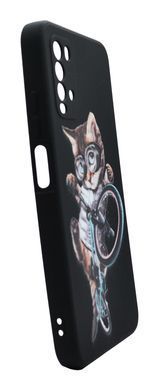 Силиконовый чехол Art для Xiaomi Redmi 9T/Poco M3 black/cat Full Camera
