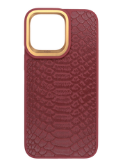 Чохол Kajsa Snake Pattern для iPhone 15 Pro Max burgundy