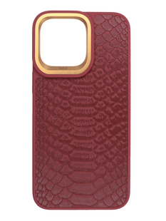 Чохол Kajsa Snake Pattern для iPhone 15 Pro Max burgundy