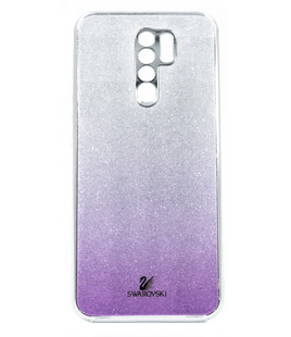 Чохол TPU+Glass для Xiaomi Redmi 9 Swarovski Full Camera violet