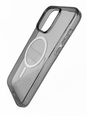 Чохол TPU Galaxy Sparkle MagSafe для iPhone 15 Pro Max black+glitter