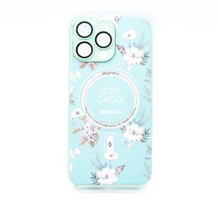 TPU+PC чохол Secret Garden with MagSafe для iPhone 14 Pro Max mint