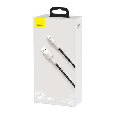 USB кабель Baseus Cafule Metal Type-C 66W 1m black