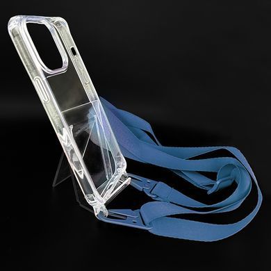 Чехол WAVE Clear with Strap для iPhone 13 Pro Max clear/midnight blue
