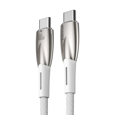 Кабель Baseus Glimmer Series Fast Charging Type-C to Type-C 100W 1m white