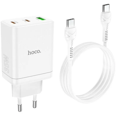 Мережевий зарядний пристрій Hoco N33 Start PD35W (2C/1A) + Type-C to Type-C white