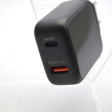 Мережевий зарядний пристрій Senteo Z-03 QC3.0/3A/20W PD USB+Type-C (СЕ сертифікат) black
