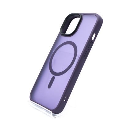 Чохол TPU+PC Metal Buttons with MagSafe Colorful для iPhone 15 Plus dark violet