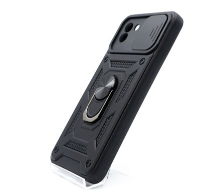 Чохол Camshield Serge Ring для Samsung A03 black протиударний шторка/захист камери