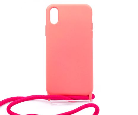 Силіконовий чохол WAVE Lanyard для iPhone X/Xs bright pink (TPU)
