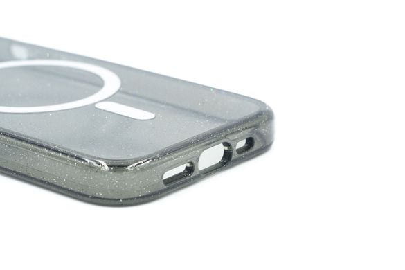 Чохол TPU Galaxy Sparkle MagSafe для iPhone 15 Pro black+glitter