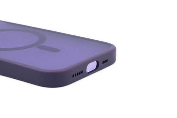 Чохол TPU+PC Metal Buttons with MagSafe Colorful для iPhone 15 Plus dark violet