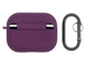 Чохол for AirPods Pro силіконовий Logo + карабін purple з мікрофіброю