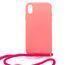 Силіконовий чохол WAVE Lanyard для iPhone X/Xs bright pink (TPU)