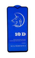 Защитное 10D стекло Full Glue для Xiaomi Redmi Note 8 black SP