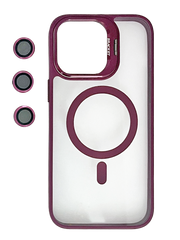 Чохол Bracket clear camera lens with MagSafe для iPhone 14 Pro Max marsala
