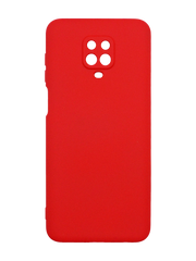 Силиконовый чехол SMTT для Xiaomi Redmi Note 9s/Note 9 Pro red Full Camera с микрофиброй