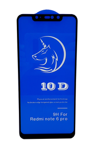 Захисне 10D скло Full Glue для Xiaomi Redmi Note 6 Pro black SP