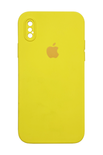 Силиконовый чехол Full Cover Square для iPhone X/XS canary yellow Full Camera