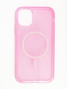 Чехол TPU Galaxy Sparkle MagSafe для iPhone 11 pink+glitter