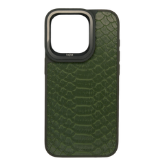 Чохол Kajsa Snake Pattern для iPhone 15 Pro olive