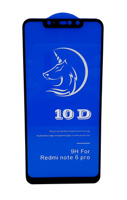 Захисне 10D скло Full Glue для Xiaomi Redmi Note 6 Pro black SP