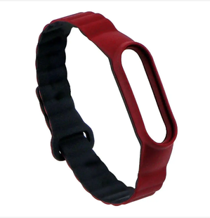 Ремінець Silicone Link Xiaomi MI Band 3/4/5/6/7 plum/black