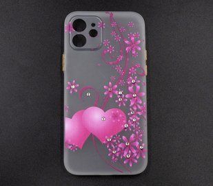 Силіконовий чохол Shine with Frame Clear Gradient для iPhone 11 TPU Ultra-Thin white heart 1
