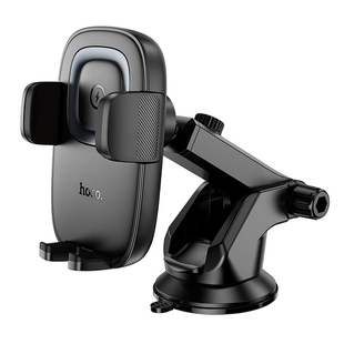 Автотримач Hoco HW32 Crown push-type wireless (center console) black/gray