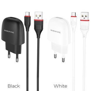 Мереживий зарядний пристрій Borofone BA49A Vast power micro (EU) 1USB 2.1A white