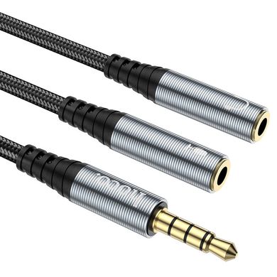 AUX кабель Splitter Hoco UPA21 2-in-1 3.5 female to 2 male 0.25m gray