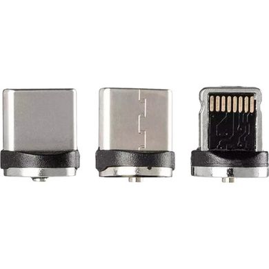 USB кабель Gelius Pro Magenta GP-UC-U013u magnetic 3in1 Lightning+Micro+Type-C FC LED 1m 2A black
