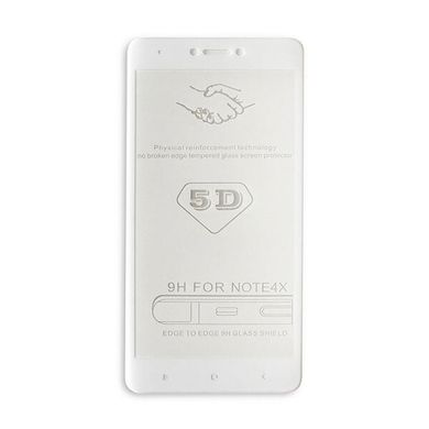 Защитное стекло 5D Glass для Xiaomi Redmi Note 4X white