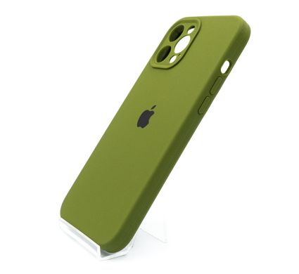 Силіконовий чохол Full Cover для iPhone 12 Pro Max dark olive Full Camera