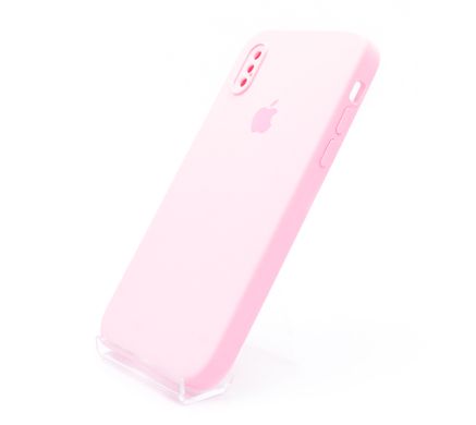 Силіконовий чохол Full Cover Square для iPhone X/XS light pink Full Camera