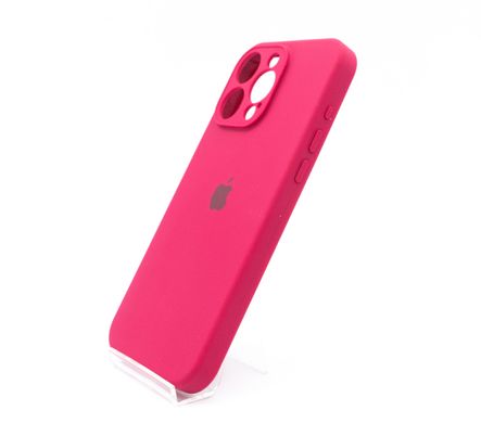 Силіконовий чохол Full Cover для iPhone 15 Pro Max rose red Full Camera