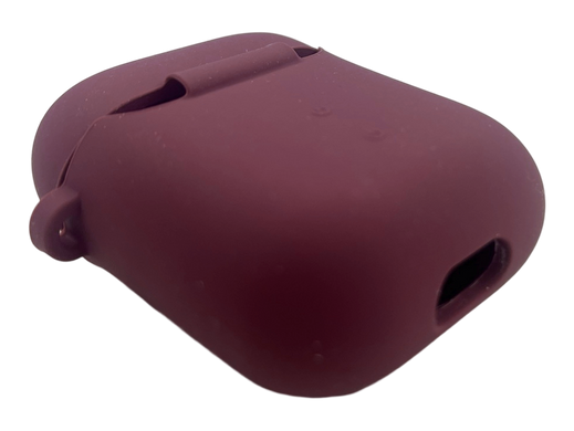 Чохол for AirPods 1/2 силіконовий bordo з мікрофіброю