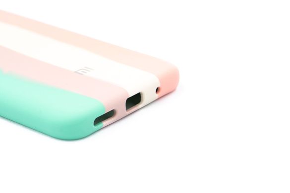 Силіконовий чохол Full Cover для Xiaomi Redmi Note 10 5G/PocoM3Pro5G Rainbow №4 mint/pink Full Camer