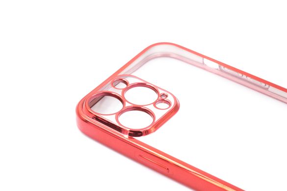 Силіконовий чохол Сlear для iPhone 13 Pro Max red Full Camera з глянсовою окантовкою