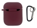 Чохол for AirPods 1/2 силіконовий bordo з мікрофіброю