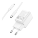 Мережевий зарядний пристрій Hoco C149A 1USB/1USB-C PD/QC 30W+Type-C to Lightning white