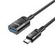 Переходник Hoco U107 USB to Type-C charging data sync extension cable USB 3.0/3A/1.2m black