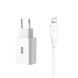 Мережевий зарядний пристрій XO L36 (EU) QC3.0 3A Lightning 1m white