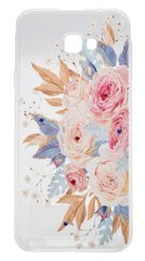 Силиконовый чехол iPefet Flowers для Samsung J4 Plus (2018)/J415 цветы/стразы