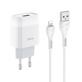 Сетевое зарядное устройство HOCO C72A Lightning 1USB 2.1A white