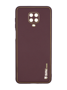 Чохол шкіра Xshield для Xiaomi Redmi Note 9s/Note 9 Pro/Note 9 Pro Max plum red Full Camera