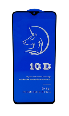 Захисне 10D скло Full Glue для Xiaomi Redmi Note 8 Pro black SP