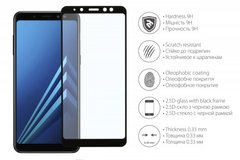 Захисне 2.5D скло Glass для Samsung A730/A8+ f/s 0.3mm black