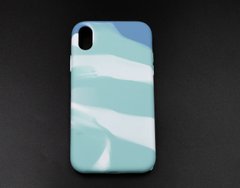 Силіконовий чохол full Aquarelle для iPhone XR turquoise/white
