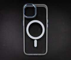 Чохол Clear MagSafe Color Metal Frame для iPhone 13 blue silver
